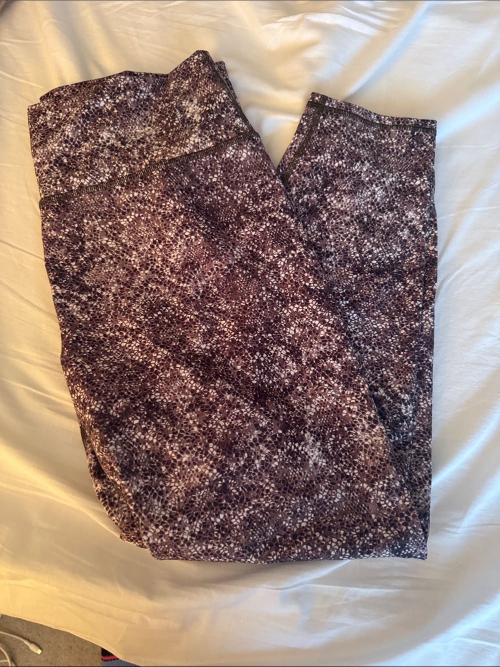 Fabletics Brown and Black Snakeskin-Print Leggings